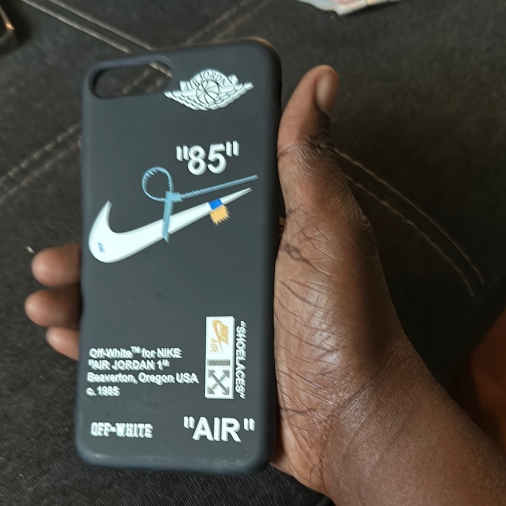 Nike Black Phone Case with Industrial Design